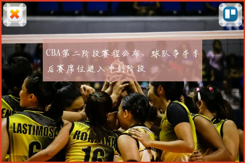 CBA第二阶段赛程公布,球队争夺季后赛席位进入冲刺阶段